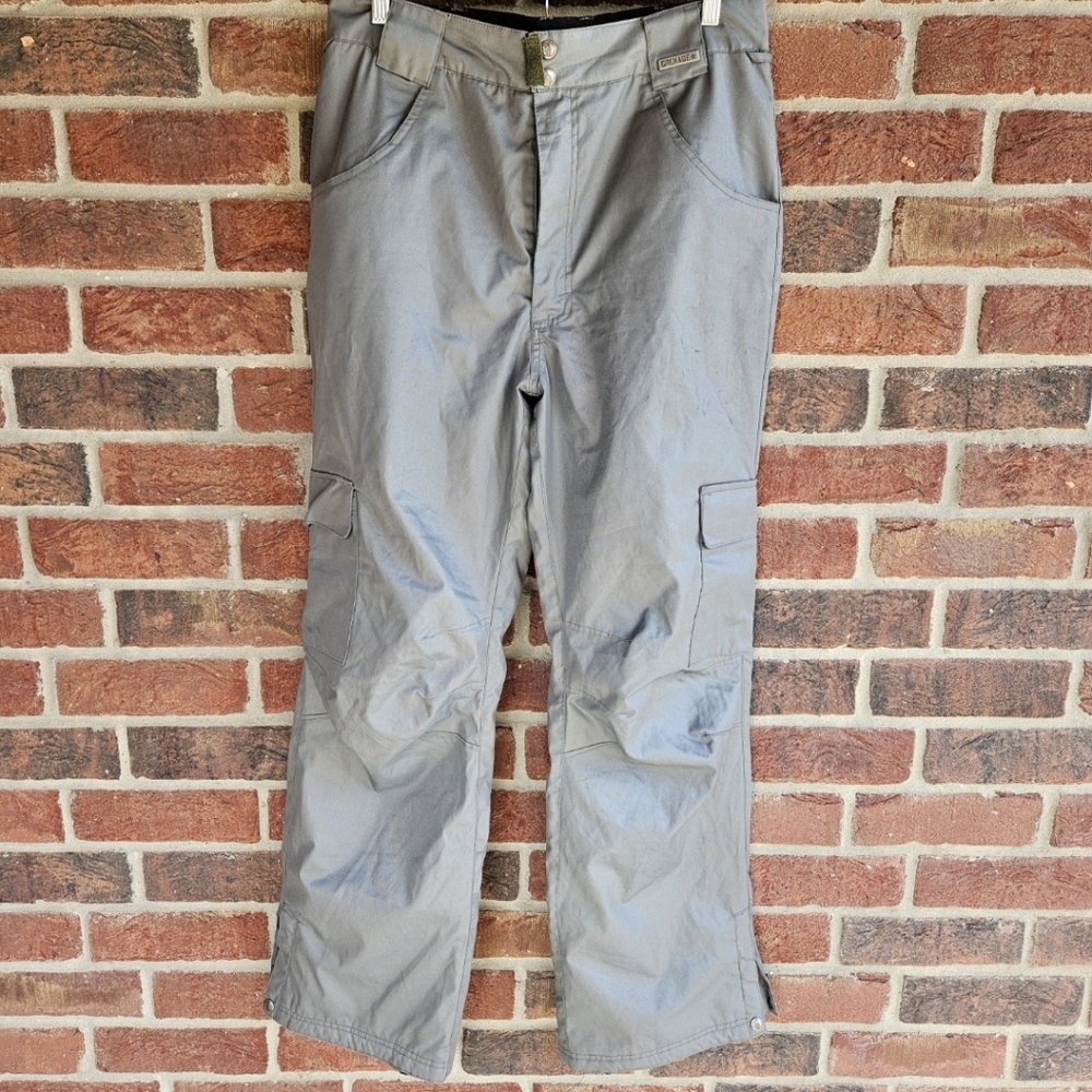 Grenade Men's Size Medium Gray Cargo Snowboard Pants with Grenade Logo